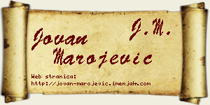 Jovan Marojević vizit kartica